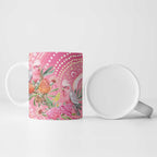 Personalized Pink Galah Aboriginal Dot Art Ceramic Mug Australia’s Breast Cancer Awareness - Aussie Hoodie