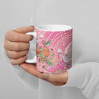 Personalized Pink Galah Aboriginal Dot Art Ceramic Mug Australia’s Breast Cancer Awareness - Aussie Hoodie