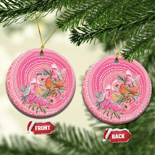 Personalized Pink Galah Aboriginal Dot Art Ceramic Ornament Australia’s Breast Cancer Awareness - Aussie Hoodie