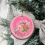 Personalized Pink Galah Aboriginal Dot Art Ceramic Ornament Australia’s Breast Cancer Awareness - Aussie Hoodie
