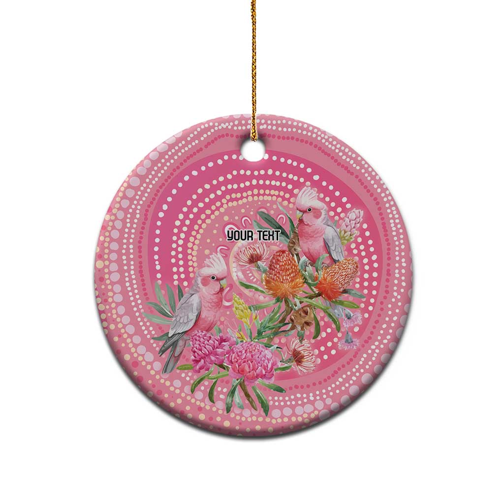 Personalized Pink Galah Aboriginal Dot Art Ceramic Ornament Australia’s Breast Cancer Awareness - Aussie Hoodie