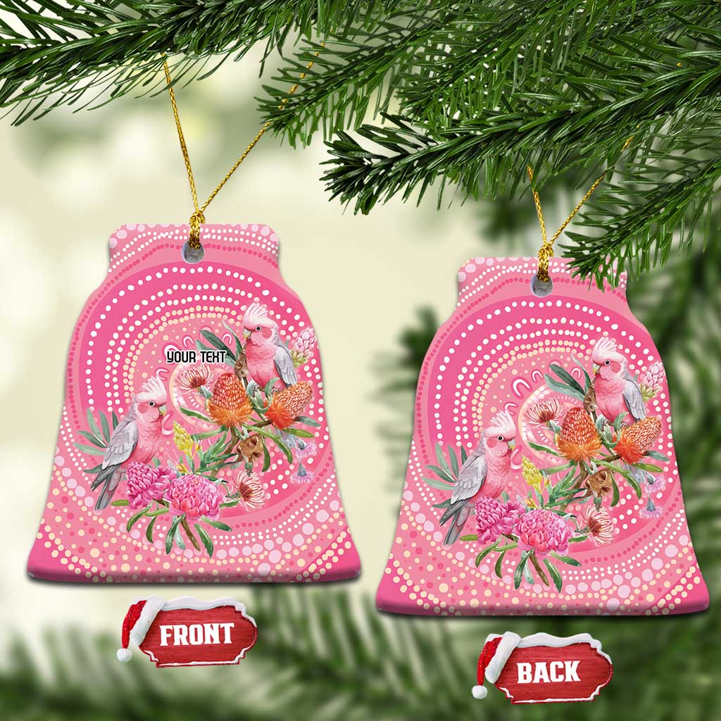 Personalized Pink Galah Aboriginal Dot Art Ceramic Ornament Australia’s Breast Cancer Awareness - Aussie Hoodie