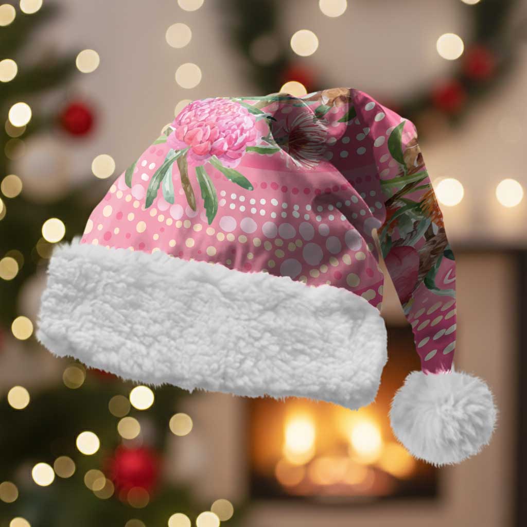 Personalized Pink Galah Aboriginal Dot Art Christmas Santa Hat Australia’s Breast Cancer Awareness - Aussie Hoodie