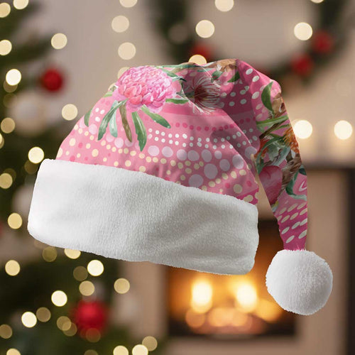 Personalized Pink Galah Aboriginal Dot Art Christmas Santa Hat Australia’s Breast Cancer Awareness - Aussie Hoodie