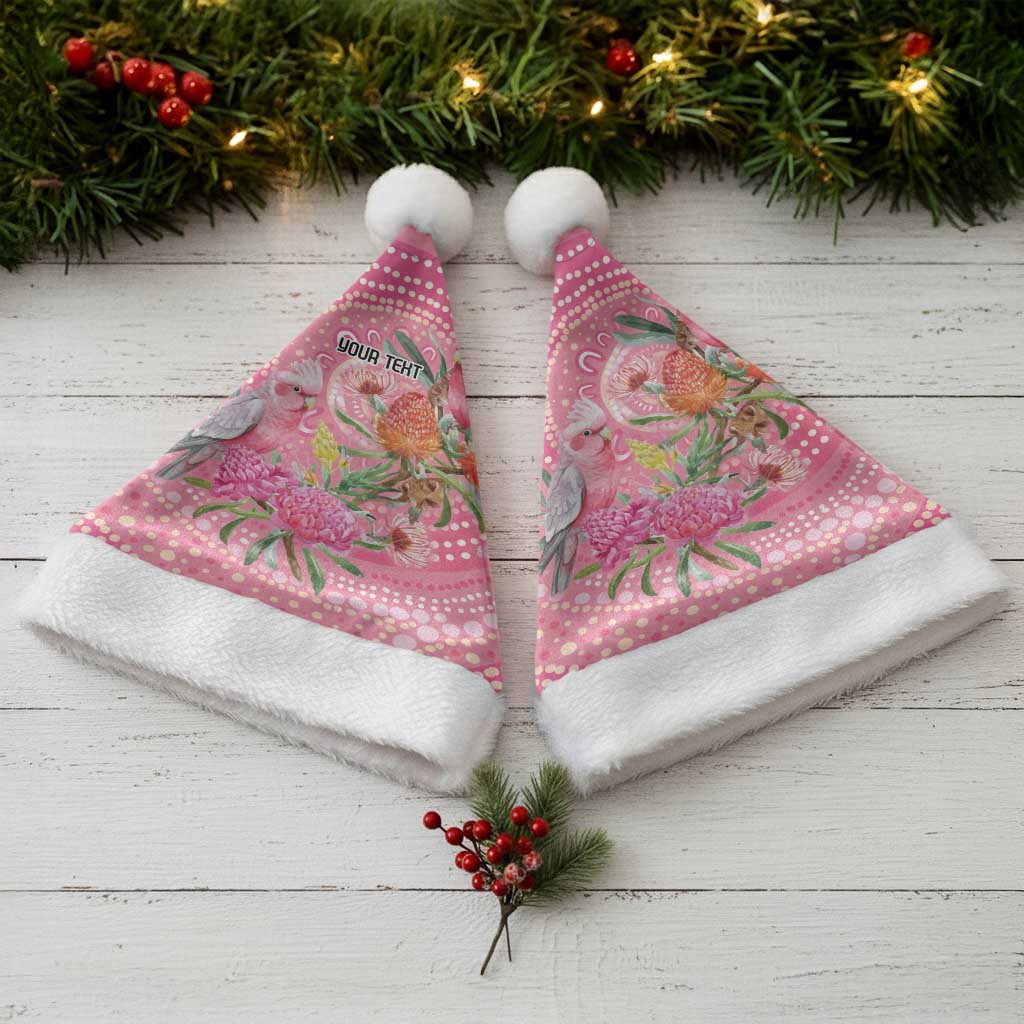 Personalized Pink Galah Aboriginal Dot Art Christmas Santa Hat Australia’s Breast Cancer Awareness - Aussie Hoodie