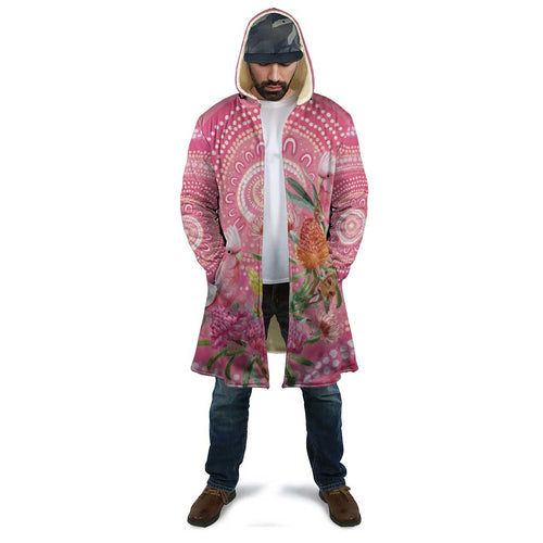 Personalized Pink Galah Aboriginal Dot Art Cloak Australia’s Breast Cancer Awareness - Aussie Hoodie