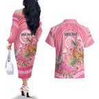 Personalized Pink Galah Aboriginal Dot Art Couples Matching Off The Shoulder Long Sleeve Dress and Hawaiian Shirt Australia’s Breast Cancer Awareness - Aussie Hoodie
