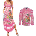 Personalized Pink Galah Aboriginal Dot Art Couples Matching Summer Maxi Dress and Long Sleeve Button Shirt Australia’s Breast Cancer Awareness - Aussie Hoodie