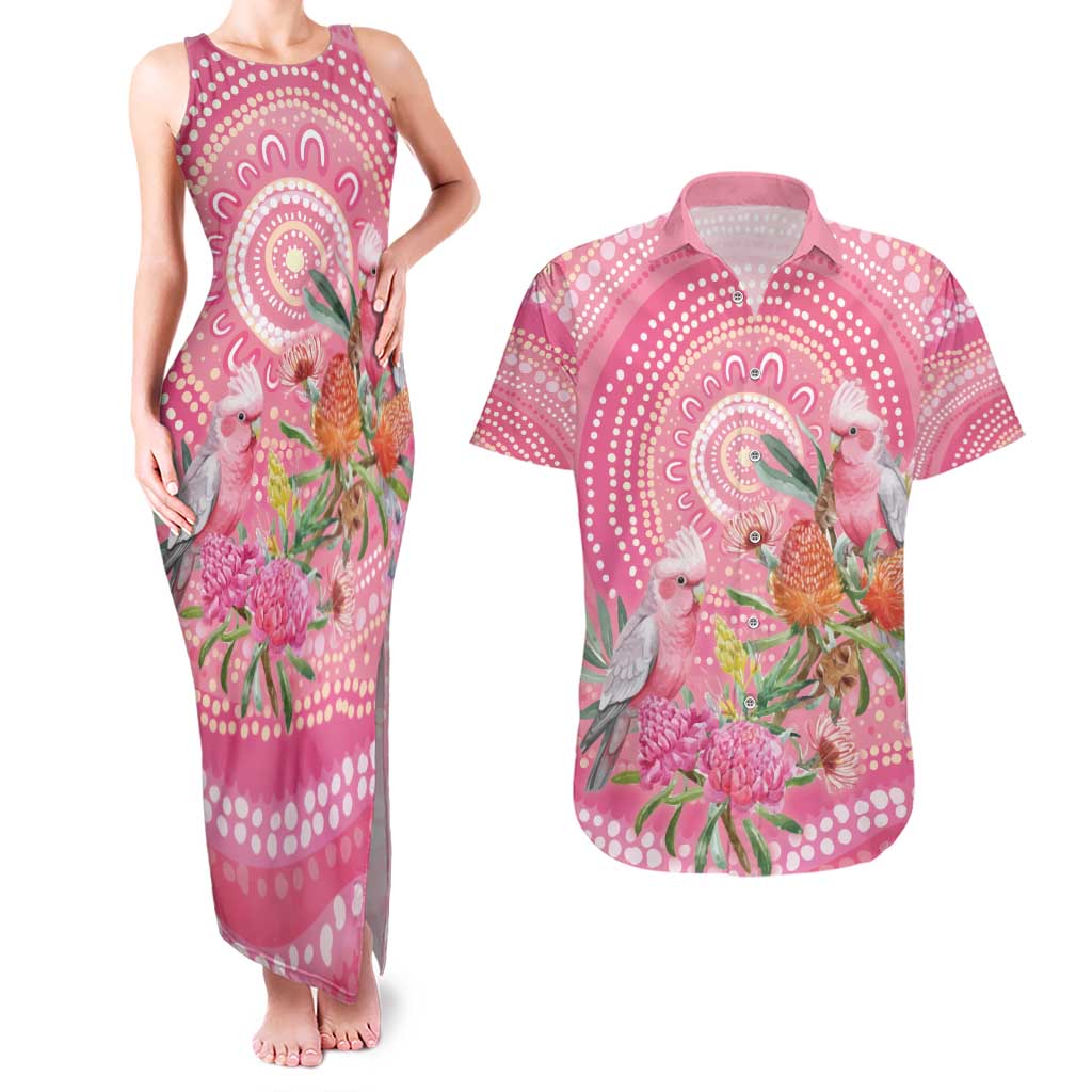 Personalized Pink Galah Aboriginal Dot Art Couples Matching Tank Maxi Dress and Hawaiian Shirt Australia’s Breast Cancer Awareness - Aussie Hoodie