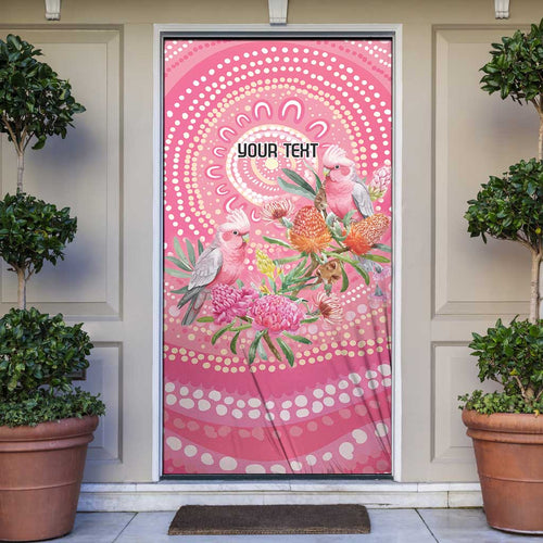 Personalized Pink Galah Aboriginal Dot Art Door Cover Australia’s Breast Cancer Awareness - Aussie Hoodie