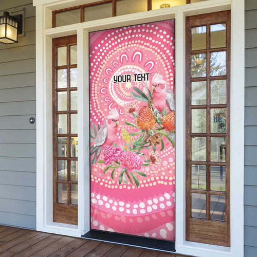 Personalized Pink Galah Aboriginal Dot Art Door Cover Australia’s Breast Cancer Awareness - Aussie Hoodie