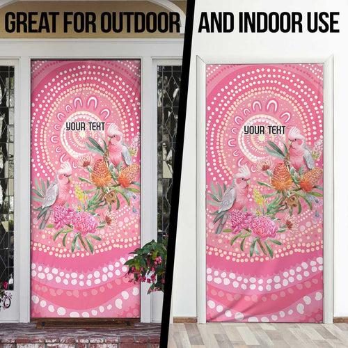 Personalized Pink Galah Aboriginal Dot Art Door Cover Australia’s Breast Cancer Awareness - Aussie Hoodie