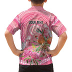 Personalized Pink Galah Aboriginal Dot Art Family Matching Off The Shoulder Long Sleeve Dress and Hawaiian Shirt Australia’s Breast Cancer Awareness - Aussie Hoodie