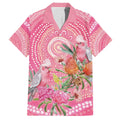 Personalized Pink Galah Aboriginal Dot Art Family Matching Off The Shoulder Long Sleeve Dress and Hawaiian Shirt Australia’s Breast Cancer Awareness - Aussie Hoodie