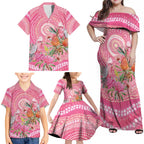 Personalized Pink Galah Aboriginal Dot Art Family Matching Off Shoulder Maxi Dress and Hawaiian Shirt Australia’s Breast Cancer Awareness - Aussie Hoodie