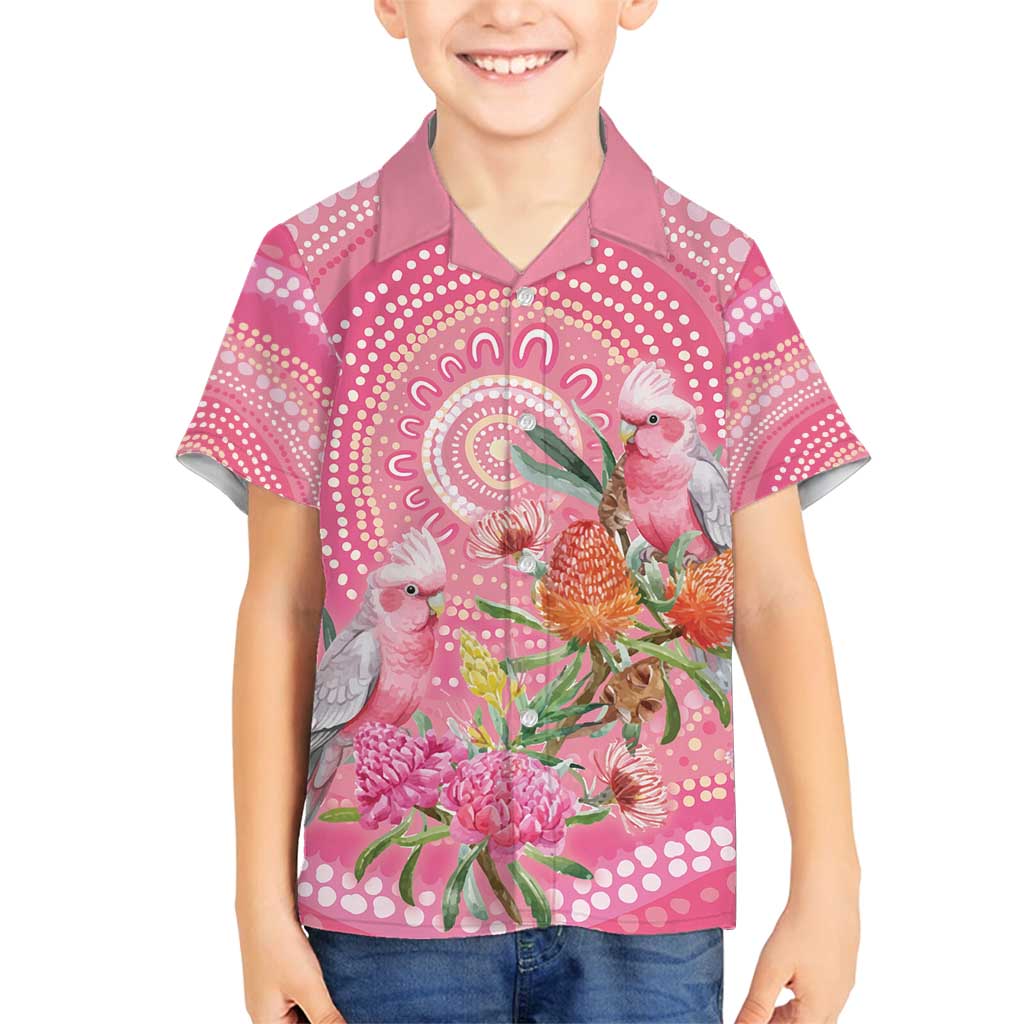 Personalized Pink Galah Aboriginal Dot Art Family Matching Off Shoulder Short Dress and Hawaiian Shirt Australia’s Breast Cancer Awareness - Aussie Hoodie