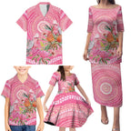 Personalized Pink Galah Aboriginal Dot Art Family Matching Puletasi and Hawaiian Shirt Australia’s Breast Cancer Awareness - Aussie Hoodie