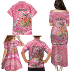 Personalized Pink Galah Aboriginal Dot Art Family Matching Puletasi and Hawaiian Shirt Australia’s Breast Cancer Awareness - Aussie Hoodie
