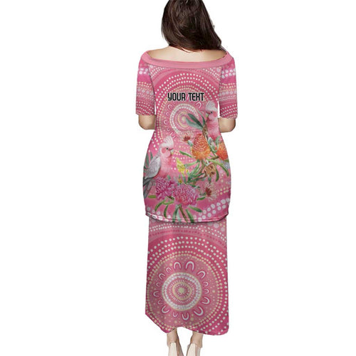 Personalized Pink Galah Aboriginal Dot Art Family Matching Puletasi and Hawaiian Shirt Australia’s Breast Cancer Awareness - Aussie Hoodie