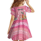 Personalized Pink Galah Aboriginal Dot Art Family Matching Short Sleeve Bodycon Dress and Hawaiian Shirt Australia’s Breast Cancer Awareness - Aussie Hoodie