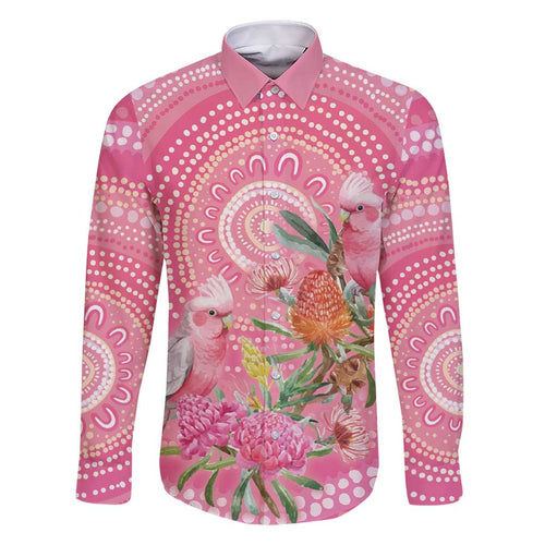 Personalized Pink Galah Aboriginal Dot Art Family Matching Short Sleeve Bodycon Dress and Hawaiian Shirt Australia’s Breast Cancer Awareness - Aussie Hoodie
