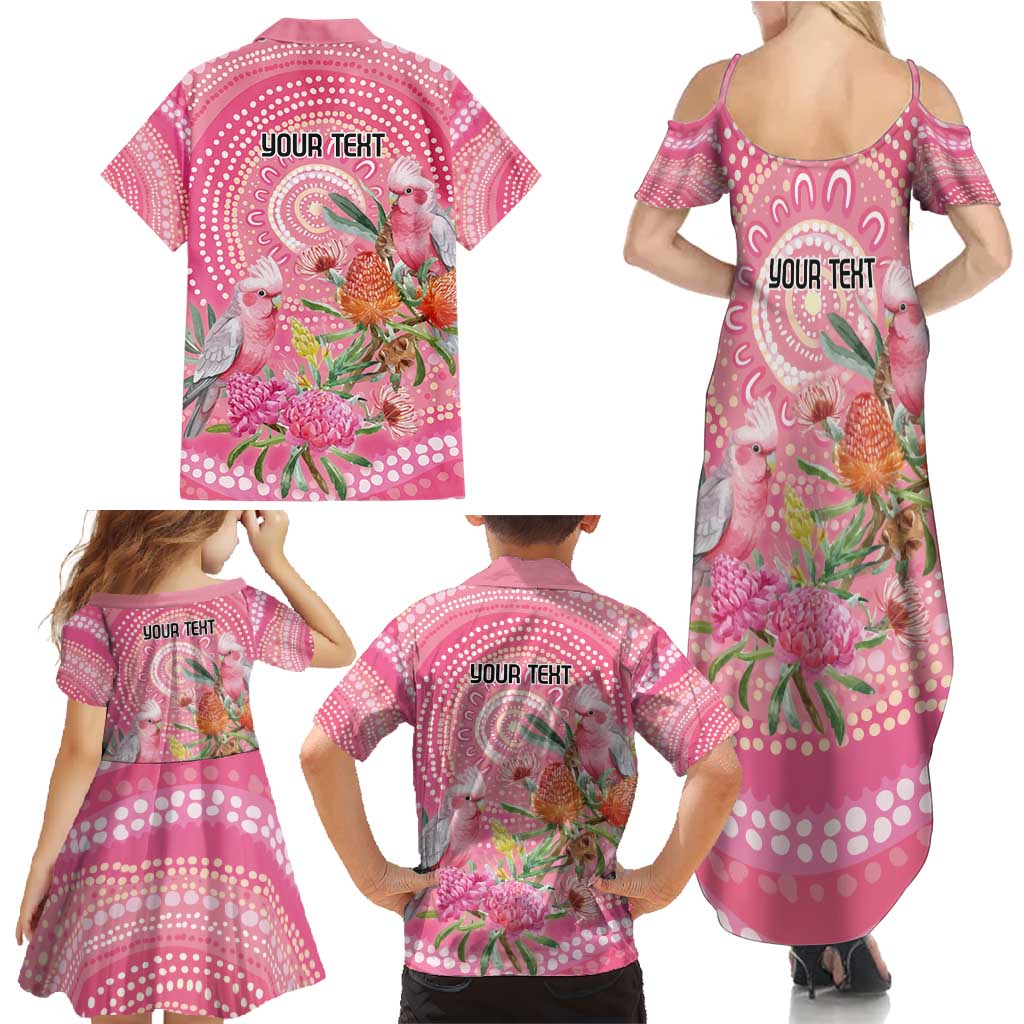 Personalized Pink Galah Aboriginal Dot Art Family Matching Summer Maxi Dress and Hawaiian Shirt Australia’s Breast Cancer Awareness - Aussie Hoodie