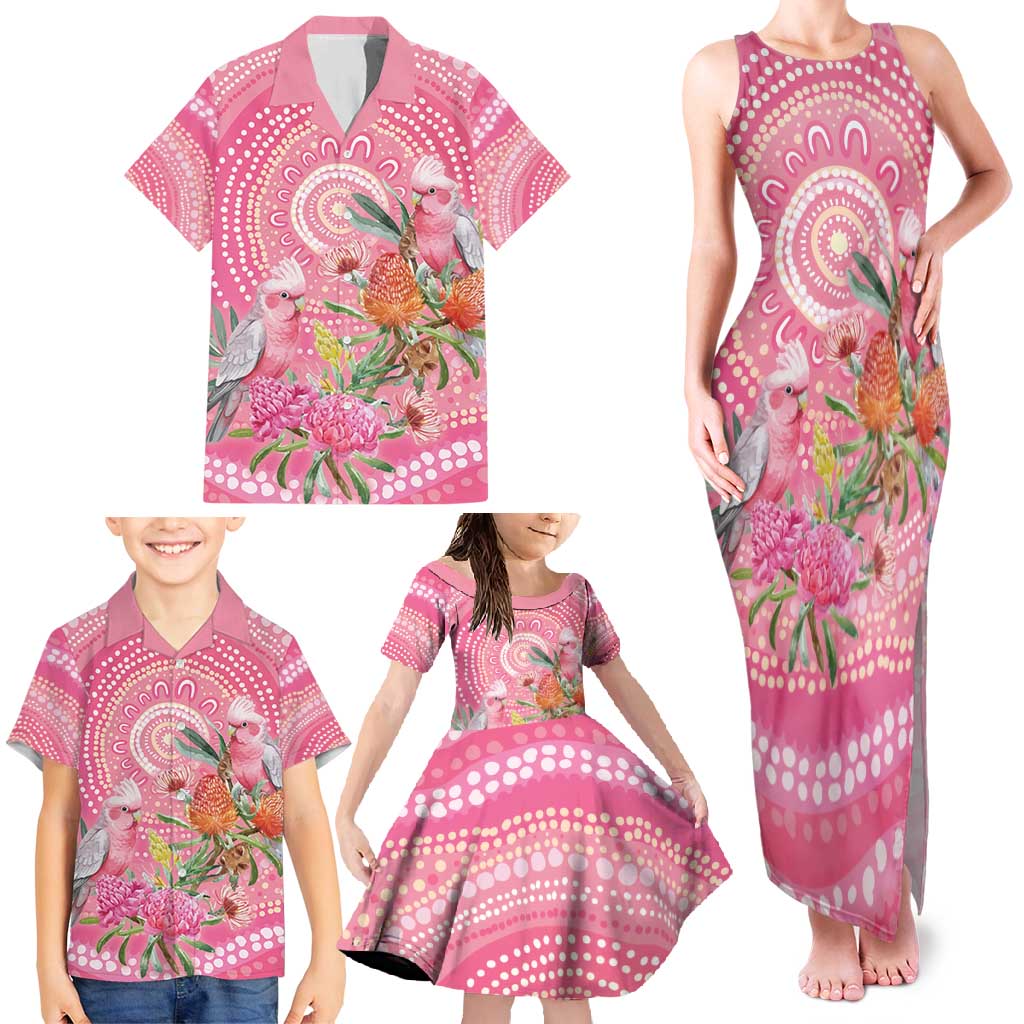 Personalized Pink Galah Aboriginal Dot Art Family Matching Tank Maxi Dress and Hawaiian Shirt Australia’s Breast Cancer Awareness - Aussie Hoodie