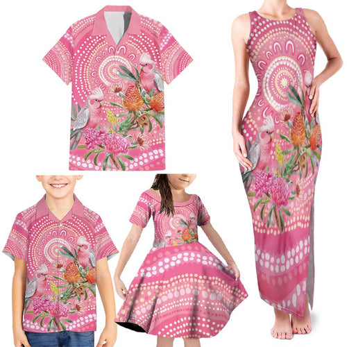 Personalized Pink Galah Aboriginal Dot Art Family Matching Tank Maxi Dress and Hawaiian Shirt Australia’s Breast Cancer Awareness - Aussie Hoodie