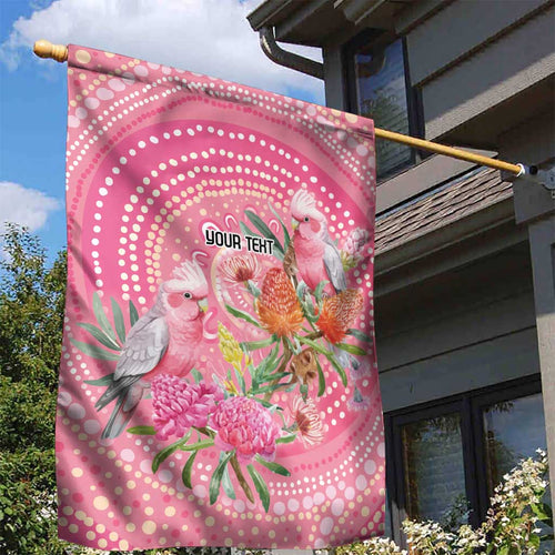 Personalized Pink Galah Aboriginal Dot Art Garden Flag Australia’s Breast Cancer Awareness - Aussie Hoodie