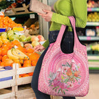 Personalized Pink Galah Aboriginal Dot Art Grocery Bag Australia’s Breast Cancer Awareness - Aussie Hoodie