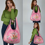 Personalized Pink Galah Aboriginal Dot Art Grocery Bag Australia’s Breast Cancer Awareness - Aussie Hoodie
