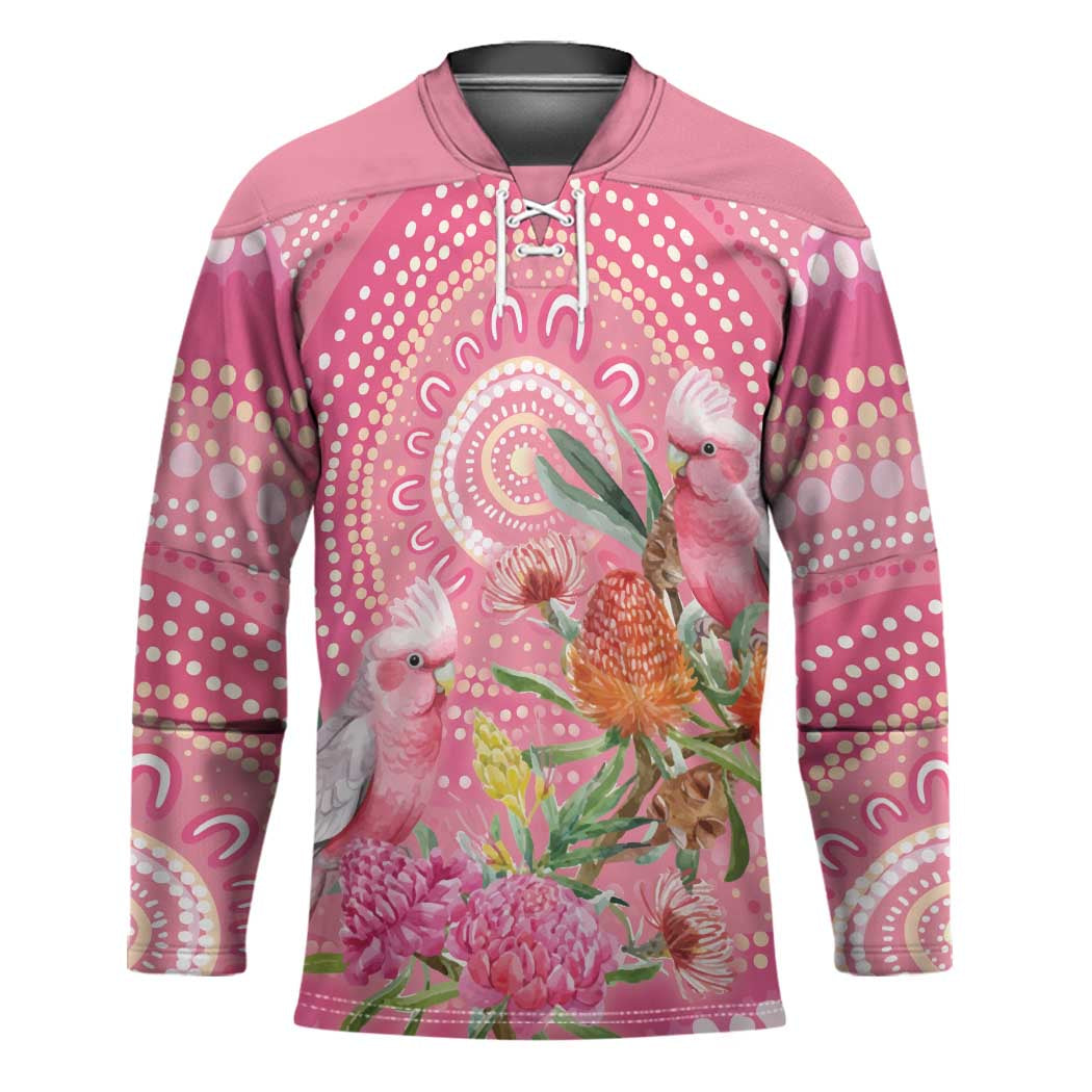 Personalized Pink Galah Aboriginal Dot Art Hockey Jersey Australia���s Breast Cancer Awareness - Aussie Hoodie