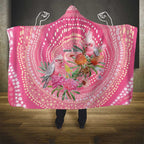 Personalized Pink Galah Aboriginal Dot Art Hooded Blanket Australia’s Breast Cancer Awareness - Aussie Hoodie