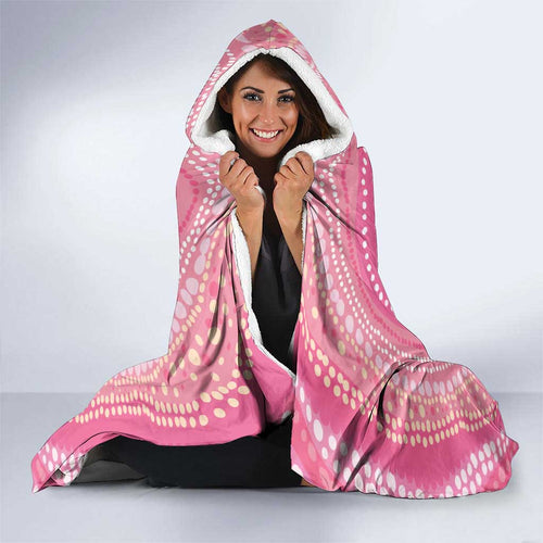Personalized Pink Galah Aboriginal Dot Art Hooded Blanket Australia’s Breast Cancer Awareness - Aussie Hoodie