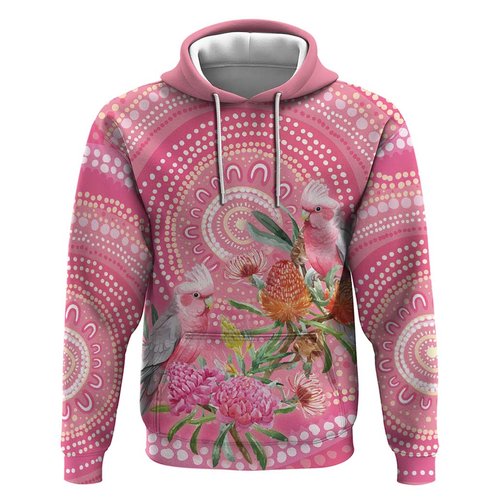 Personalized Pink Galah Aboriginal Dot Art Hoodie Australia’s Breast Cancer Awareness - Aussie Hoodie