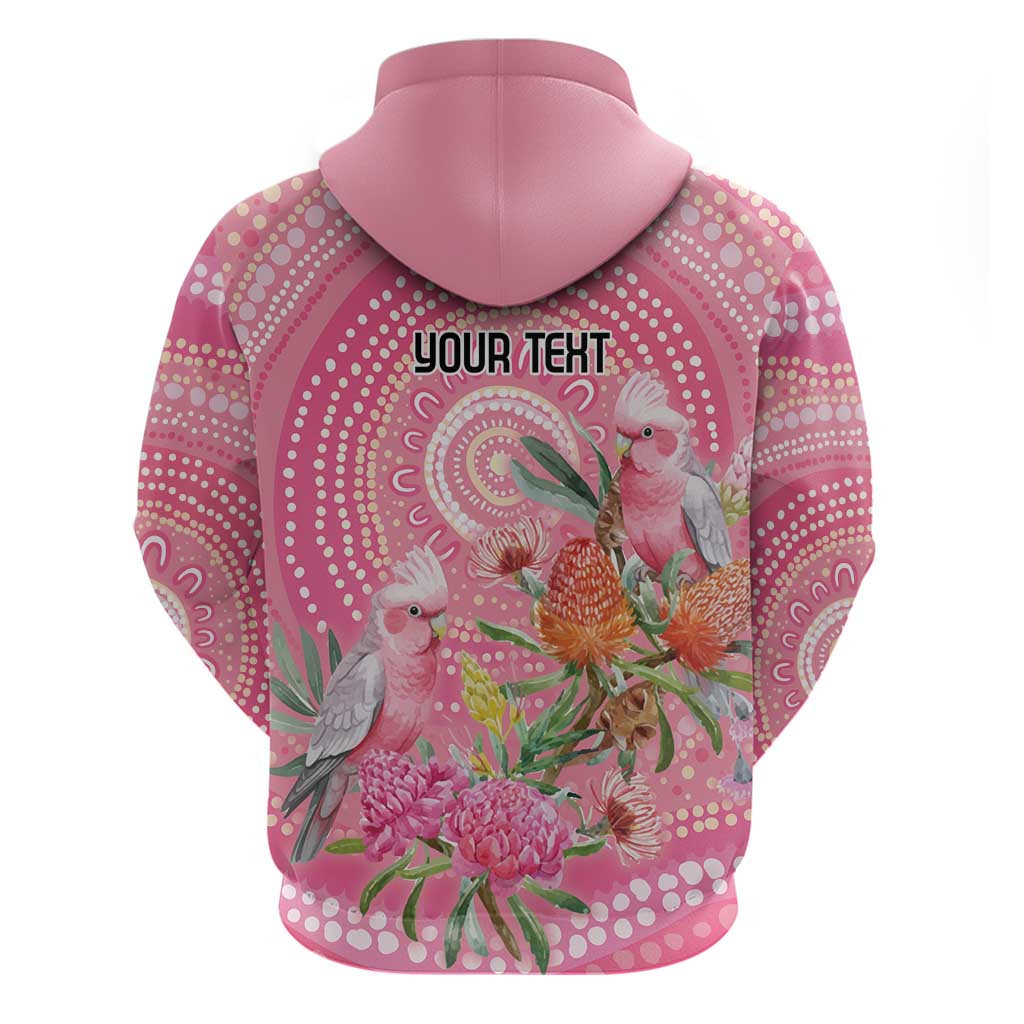 Personalized Pink Galah Aboriginal Dot Art Hoodie Australia’s Breast Cancer Awareness - Aussie Hoodie