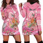 Personalized Pink Galah Aboriginal Dot Art Hoodie Dress Australia’s Breast Cancer Awareness - Aussie Hoodie