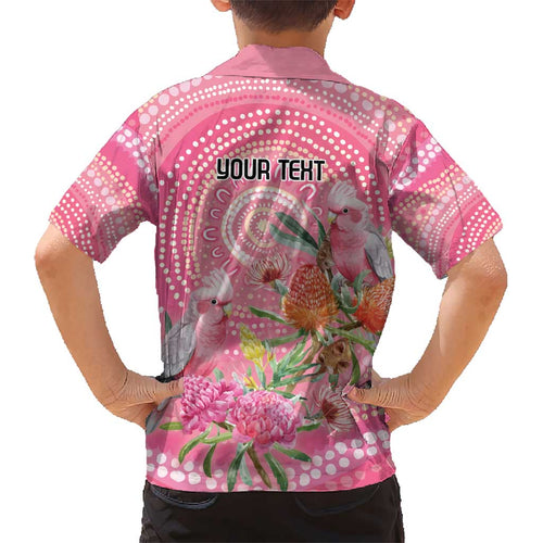 Personalized Pink Galah Aboriginal Dot Art Kid Hawaiian Shirt Australia’s Breast Cancer Awareness - Aussie Hoodie