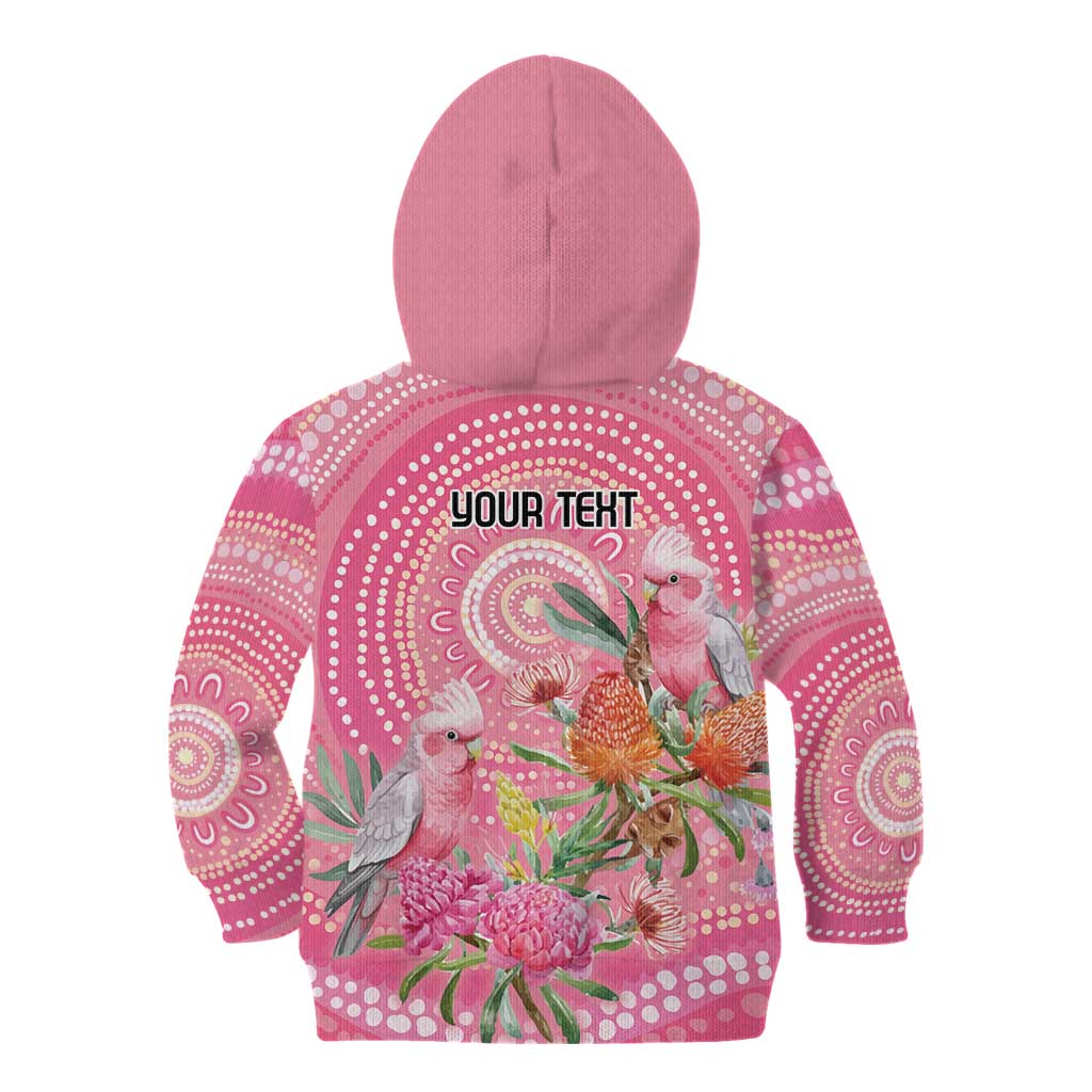 Personalized Pink Galah Aboriginal Dot Art Kid Hoodie Australia’s Breast Cancer Awareness - Aussie Hoodie