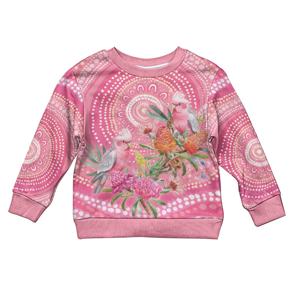 Personalized Pink Galah Aboriginal Dot Art Kid Ugly Christmas Sweater Australia’s Breast Cancer Awareness - Aussie Hoodie