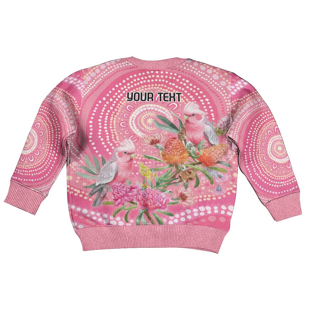 Personalized Pink Galah Aboriginal Dot Art Kid Ugly Christmas Sweater Australia’s Breast Cancer Awareness - Aussie Hoodie