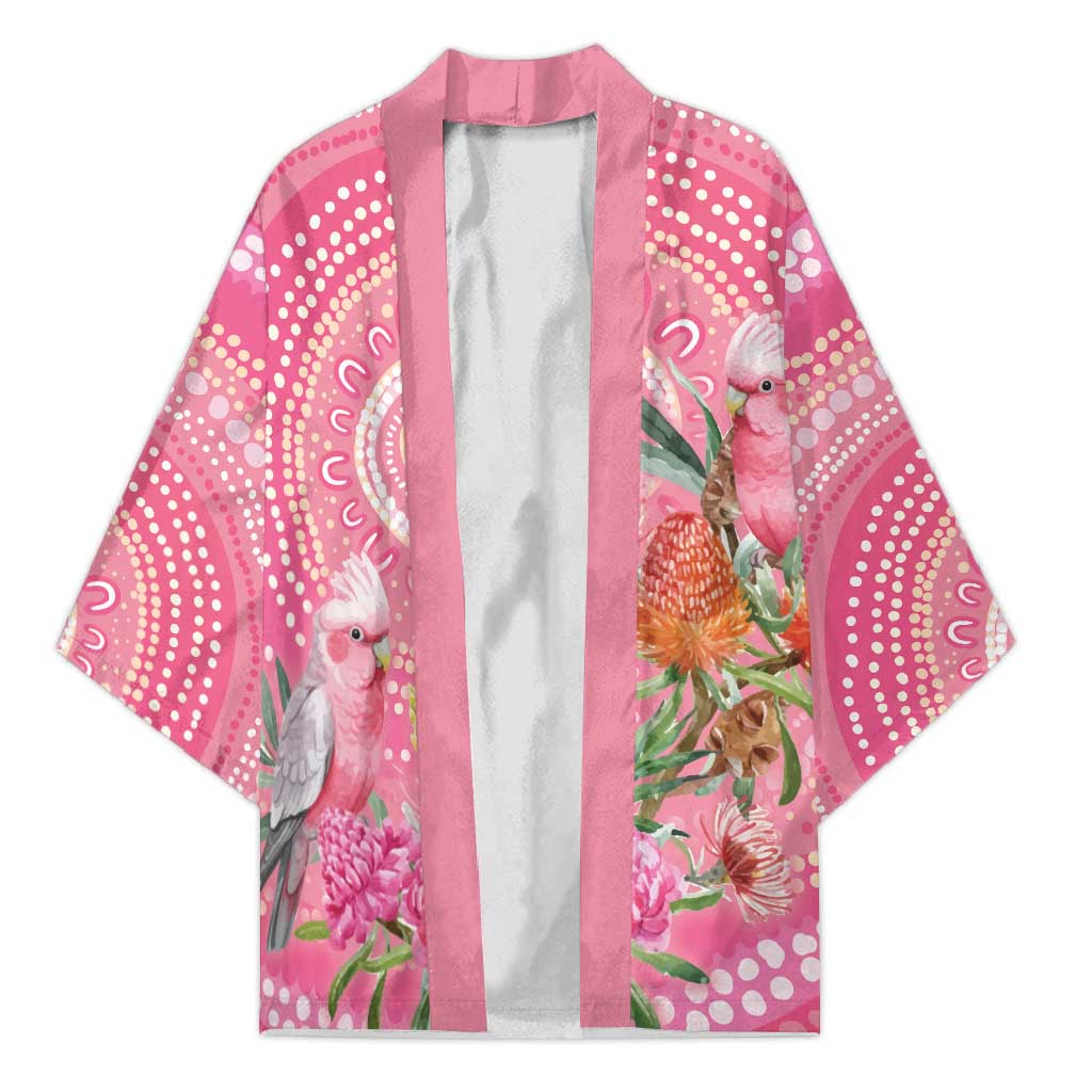 Personalized Pink Galah Aboriginal Dot Art Kimono Australia’s Breast Cancer Awareness - Aussie Hoodie