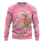 Personalized Pink Galah Aboriginal Dot Art Ugly Christmas Sweater Australia’s Breast Cancer Awareness - Aussie Hoodie