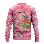 Personalized Pink Galah Aboriginal Dot Art Ugly Christmas Sweater Australia’s Breast Cancer Awareness - Aussie Hoodie
