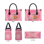 Personalized Pink Galah Aboriginal Dot Art Leather Bag Australia’s Breast Cancer Awareness - Aussie Hoodie