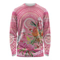 Personalized Pink Galah Aboriginal Dot Art Long Sleeve Shirt Australia’s Breast Cancer Awareness - Aussie Hoodie