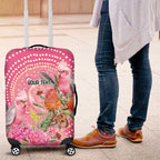 Personalized Pink Galah Aboriginal Dot Art Luggage Cover Australia’s Breast Cancer Awareness - Aussie Hoodie