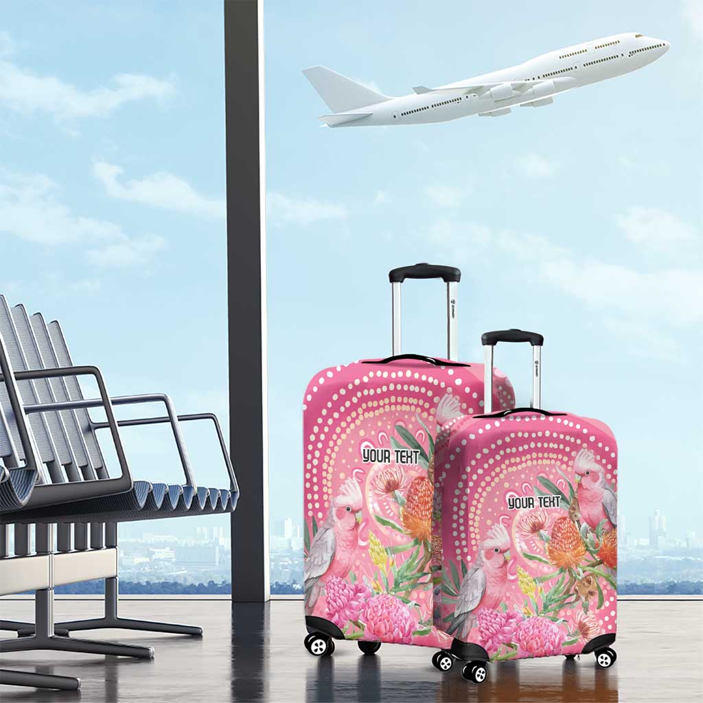 Personalized Pink Galah Aboriginal Dot Art Luggage Cover Australia’s Breast Cancer Awareness - Aussie Hoodie