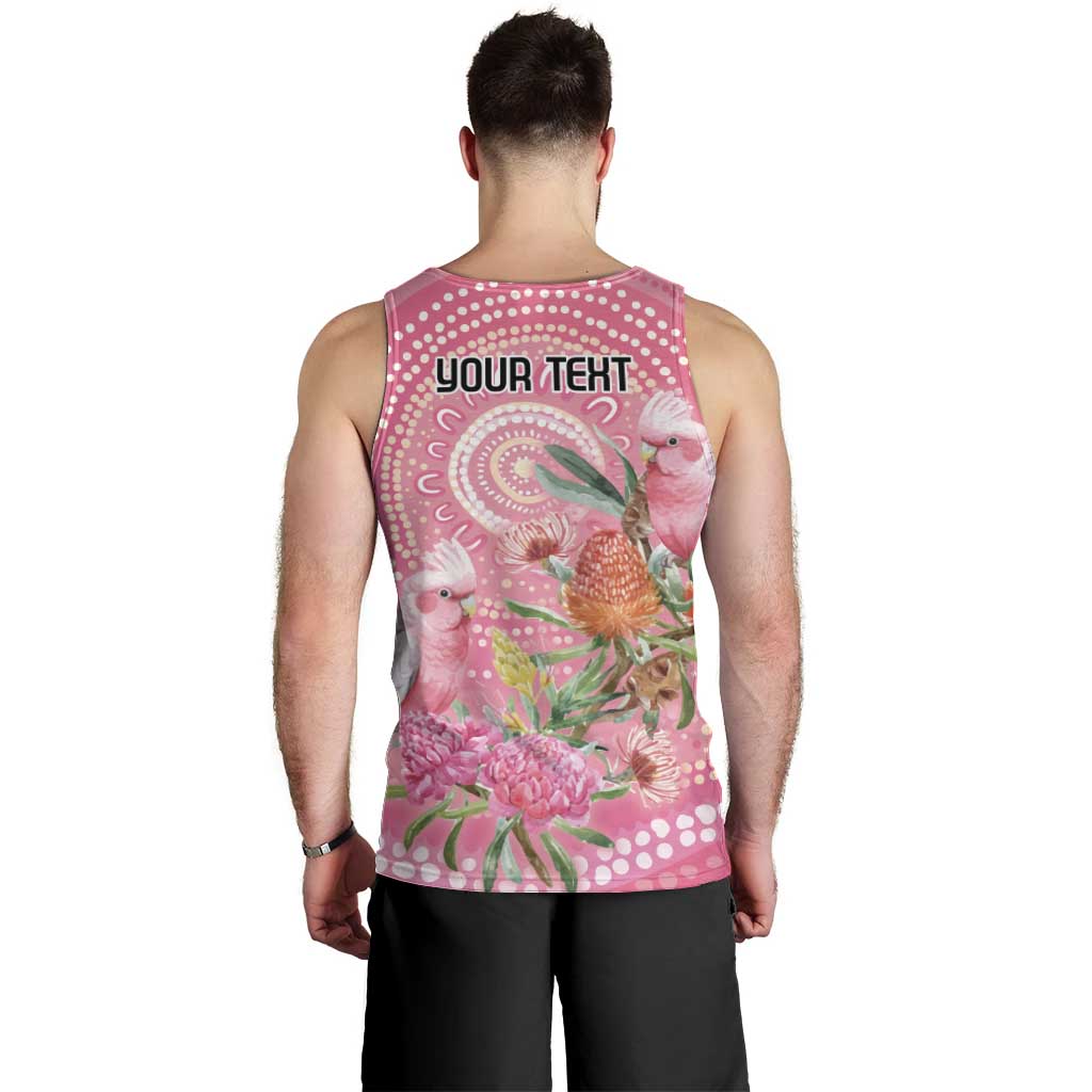 Personalized Pink Galah Aboriginal Dot Art Men Tank Top Australia’s Breast Cancer Awareness - Aussie Hoodie