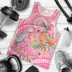 Personalized Pink Galah Aboriginal Dot Art Men Tank Top Australia’s Breast Cancer Awareness - Aussie Hoodie